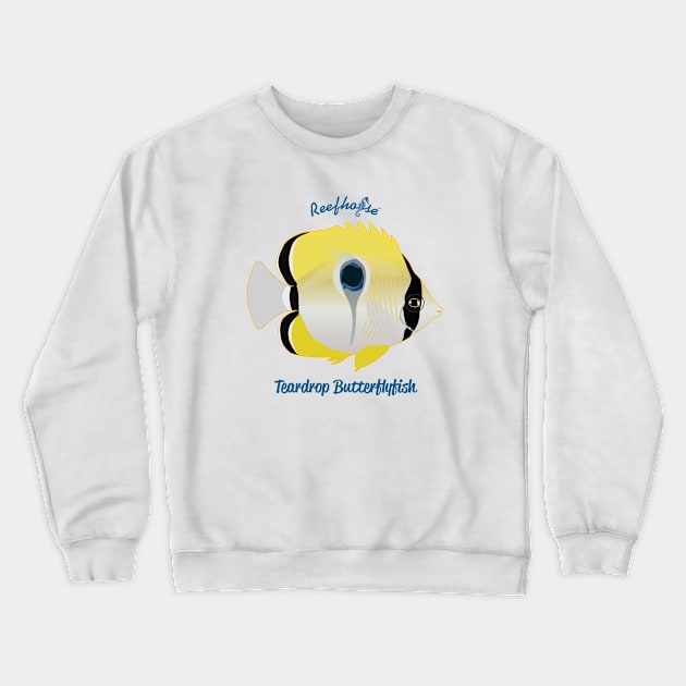 Teardrop Butterflyfish Crewneck Sweatshirt by Reefhorse